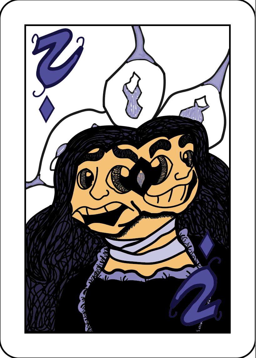 A stylized drawing of a woman in Illustrator